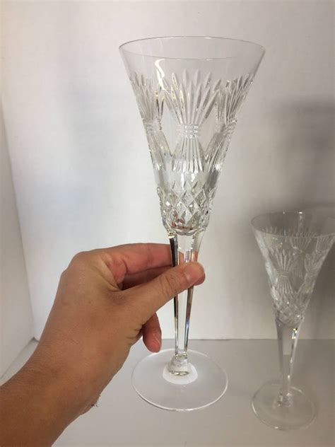 Waterford Crystal Champagne Flutes, Wheat Design, Set of Two