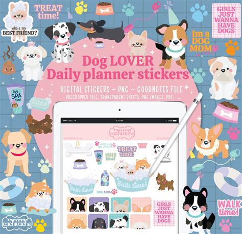 Digital Planner Dog Stickers, Dog Mom Stickers, Puppy Planner Digital ...