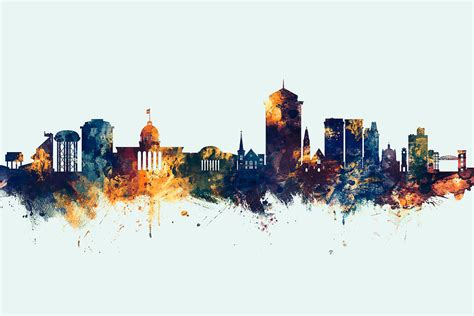 Montgomery Alabama Skyline Digital Art by Michael Tompsett