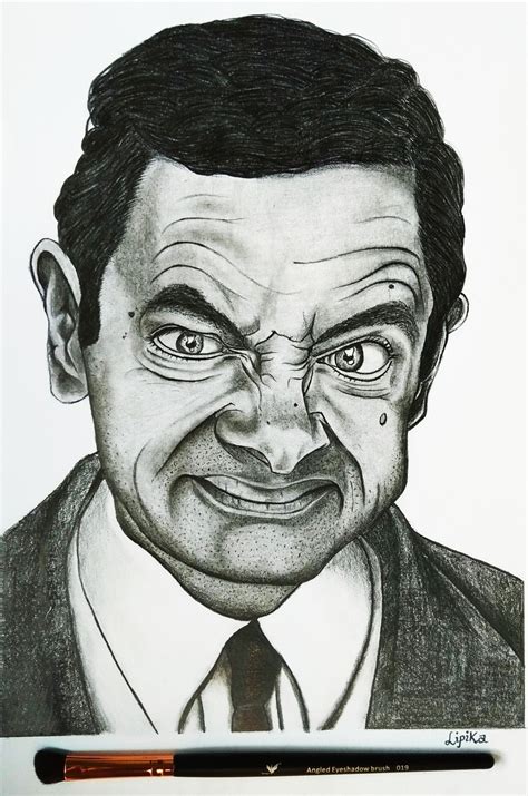 Mr Bean portrait drawing Iron Man Drawing, Face Drawing, Mr. Bean ...