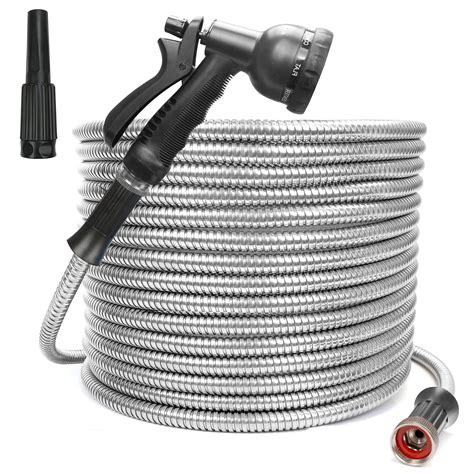 Buy FlantorGarden Hose 304 Stainless Steel Water Hose, 25ft Heavy Duty ...