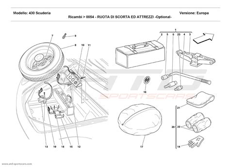 Ferrari F430 Scuderia SPARE WHEEL AND EQUIPMENT parts at ATD-Sportscars ...