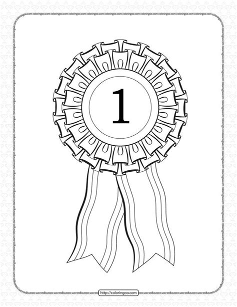 Free Printable First Place Rosette Ribbon PDF Sheet