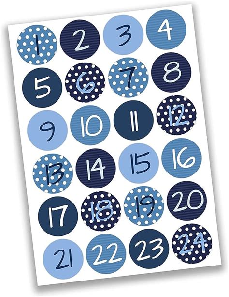 Papierdrachen 24 Advent calendar number stickers blue numbers No. 2 - stickers - for you to ...