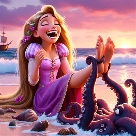 Octopus tickling Rapunzel feet (AI) by AmiRRaX on DeviantArt