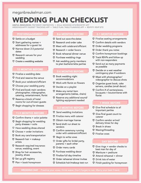 Wedding checklist printable - hacarchi