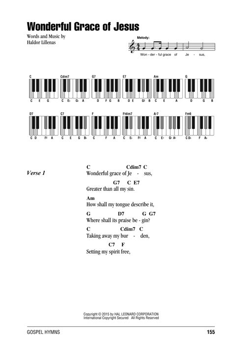 Wonderful Grace Of Jesus by Haldor Lillenas Sheet Music for Piano Chords/Lyrics at Sheet Music ...