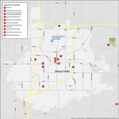 Map of Sioux Falls, South Dakota - GIS Geography