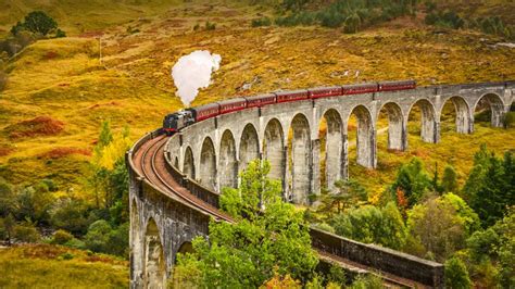 The Jacobite steam train crossing the Glenfinnan Viaduct in Inverness-shire, Scotland - Bing Gallery