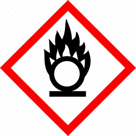 Hazard symbols, industrial, oxidizing icon