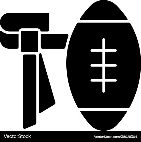 Flag football black glyph icon Royalty Free Vector Image