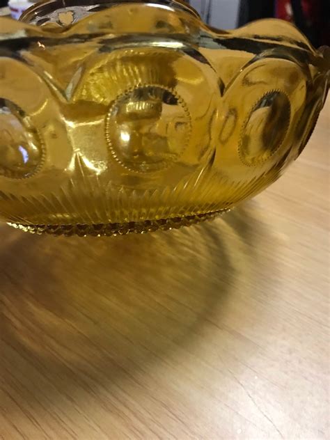 Vintage Yellow Glass Bubble Serving Bowl With Inset Pedestal | Etsy