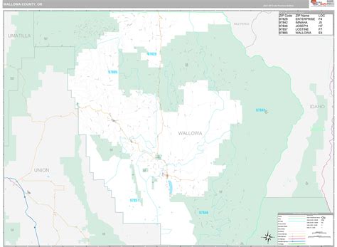 Wallowa County, OR Wall Map Premium Style by MarketMAPS