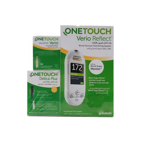 One Touch Verio Reflect Glucose Monitoring + Lancets 100 + Test Strips ...