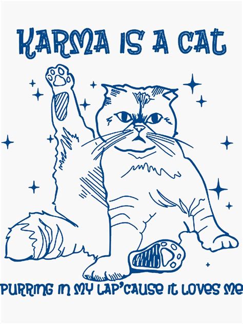 "Taylor Swift Karma Is A Cat " Sticker for Sale by stephendominic | Redbubble