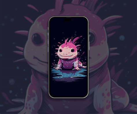 Pink Axolotl Dark Blue Wallpapers - Pink Axolotl Wallpaper iPhone