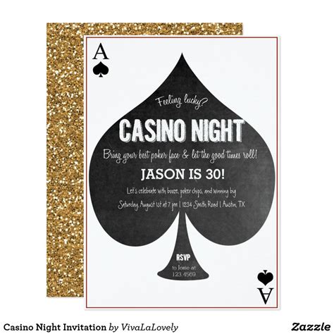 Casino Night Invitation | Zazzle.com | Casino night invitations ...