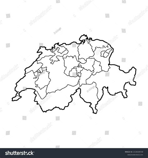 Outline Map Switzerland White Background Vector Stock Vector (Royalty ...