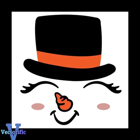 Snowman Face With To Hat Svg, Christmas Svg, Snowman Svg | Inspire Uplift