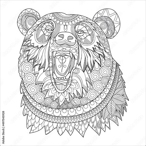 Animal coloring pages for adults Stock Vector | Adobe Stock