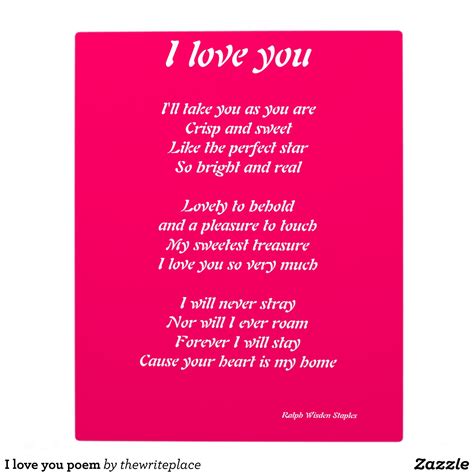 I love you poem plaque | Zazzle | Love you poems, You poem, Make me ...