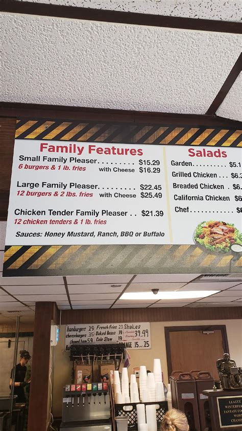 Menu at Just Hamburgers restaurant, Paducah, Jackson St