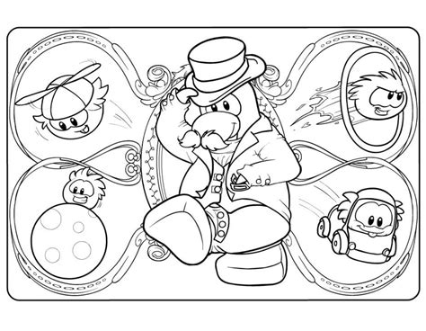 Cute Club Penguin Coloring Page - Free Printable Coloring Pages for Kids