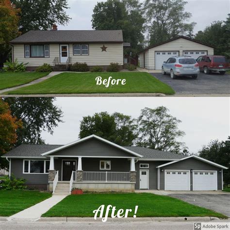 Before and after of home addition/remodel. K.L. Design LLC #homeremodelingpictures | Ranch house ...