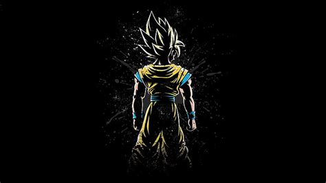 Goku Anime Boy Dark Art Black Background Dragon Ball, HD wallpaper | Peakpx