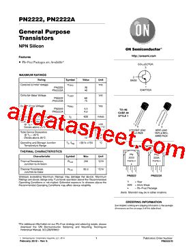 PN2222 Datasheet(PDF) - ON Semiconductor