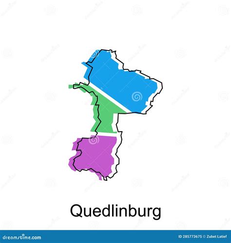 Map Of Quedlinburg Colorful Design, World Map International Vector ...