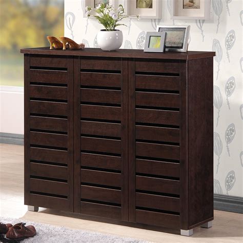 Wholesale Interiors Baxton Studio Adalwin 20-Pair Shoe Storage Cabinet ...