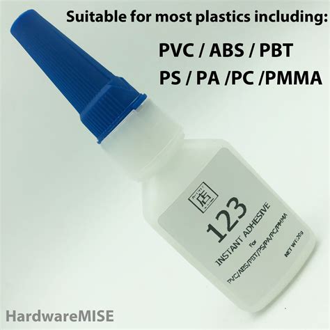 Instant Adhesive Glue For Bonding PVC ABS PBT PS PA PC PMMA Plastic 123 Malaysia Supplier