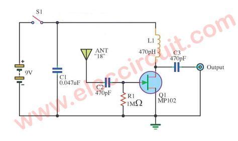 Simple Active antenna in SW/MW/FM bands - ElecCircuit | Fm band, Antenna, Fm radio receiver