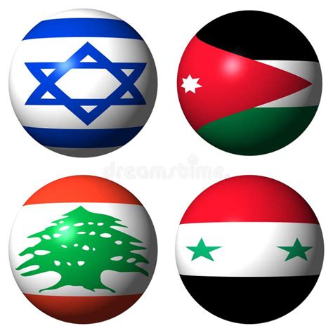 Israel Jordan Lebanon Syria Flags Stock Illustration - Illustration of ...