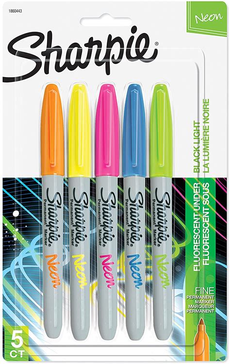 Neon Sharpies UV Black Light Glow in the Dark Markers set