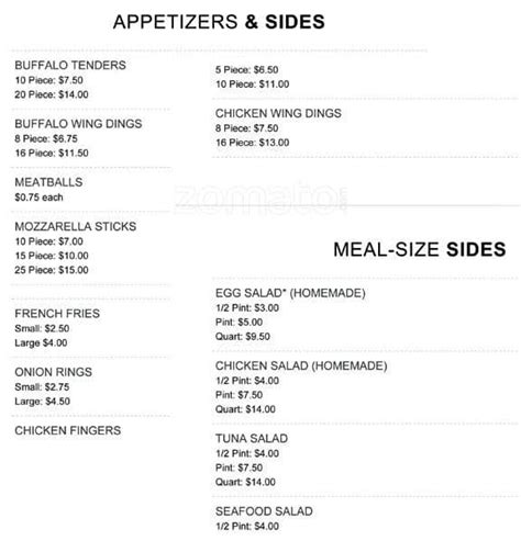 Menu at Pat's Pizza & Catering pizzeria, Boston