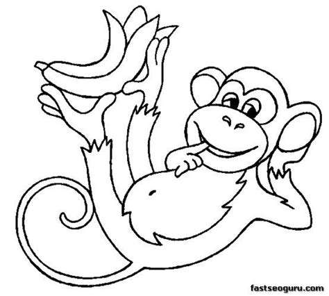 free monkey coloring pages printable - Free Kids Coloring Pages ...