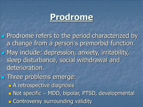 PPT - Prodromal symptoms of schizophrenia observe, detect or intervene? PowerPoint Presentation ...