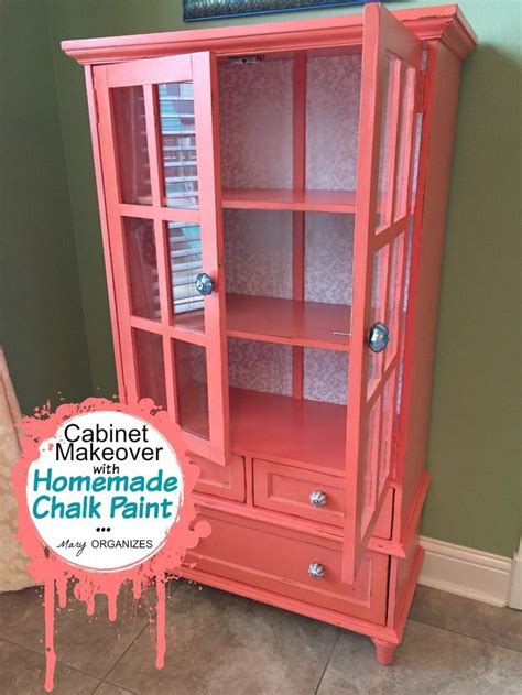 Cabinet Makeover with Homemade Chalk Paint 2 Coral Painted Furniture, Chalk Paint Furniture ...