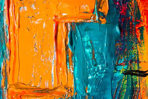 Orange and Blue Abstract Painting · Free Stock Photo