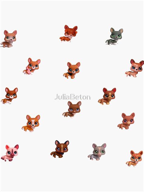 "LPS dogs and foxes Littlest Pet Shop" Sticker for Sale by JuliaBeton ...