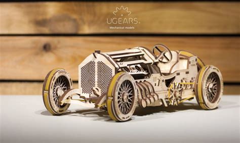 UGears U-9 Grand Prix Car Model - Mechanical 3D Puzzle