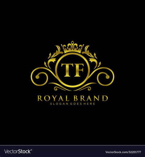 Tf letter initial luxurious brand logo template Vector Image