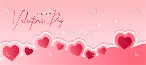 Valentine's day banner with heart shapes and beautiful pink background.