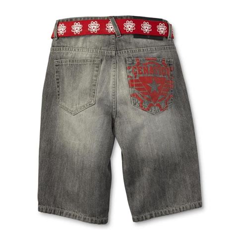 Never Give Up By John Cena Boy's Denim Shorts & Belt - Cenation