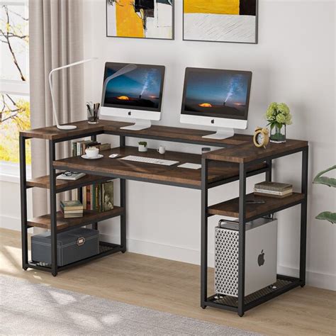 17 Stories Modern Heavy Duty Ergonomic Large 63 Inch Computer Desk With ...