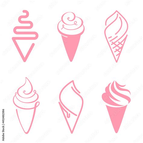 Vector logo design template. Ice cream icon set. Stock Vector | Adobe Stock