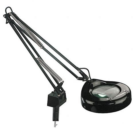 LUMAPRO Round Magnifier Light: Magnifier Light, 2.25x, 440 lm, 5 Diopter, Black, Round, Clamp ...