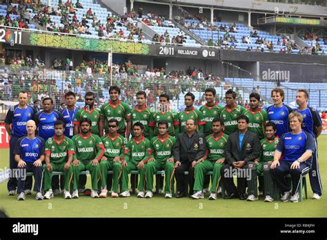 Bangladesh cricket team pose for photograph during the ICC Cricket World Cup 2011 at the Sher-e ...